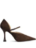Lola Cruz ankle-strap suede pumps - Brown