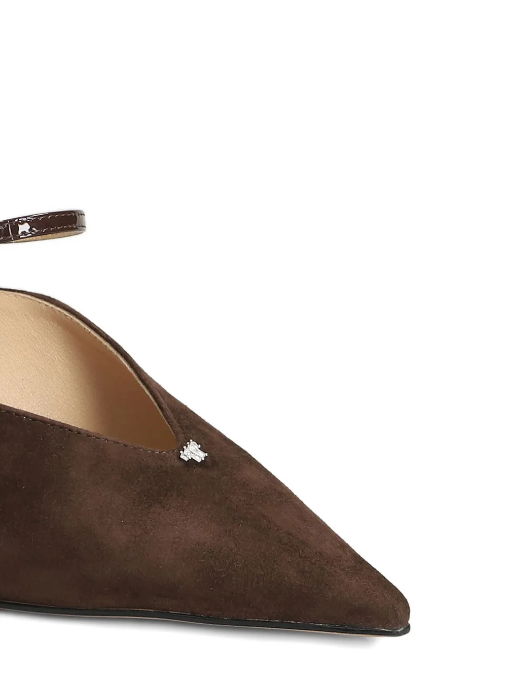 Lola Cruz Suède pumps met enkelbandje Bruin