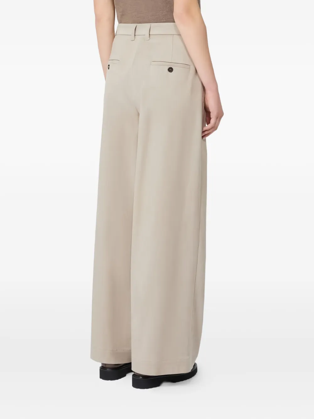 'S Max Mara Plooibroek met wijde pijpen Beige