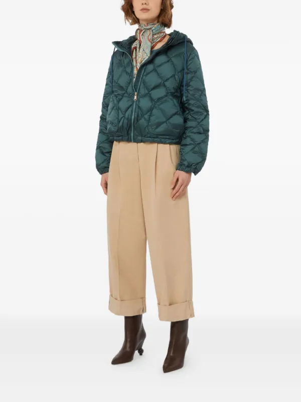 Weekend Max Mara キルティング フーデッドジャケット | グリーン 