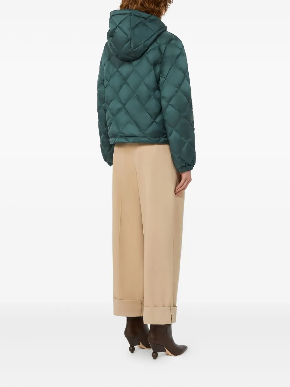 Weekend Max Mara Eris Quilted Jacket Denim In Green