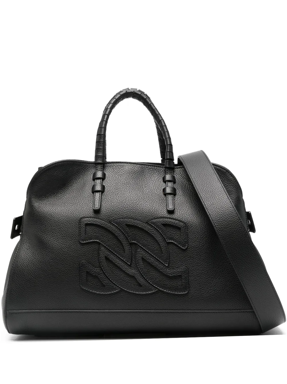 Casadei embossed-logo leather tote bag | Black | Image 1