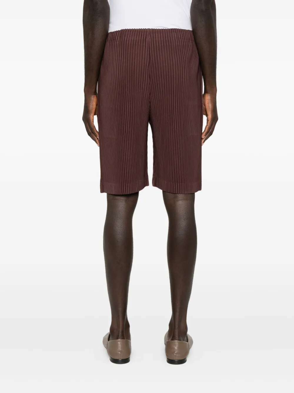 Issey Miyake Color Pleats Shorts In Brown