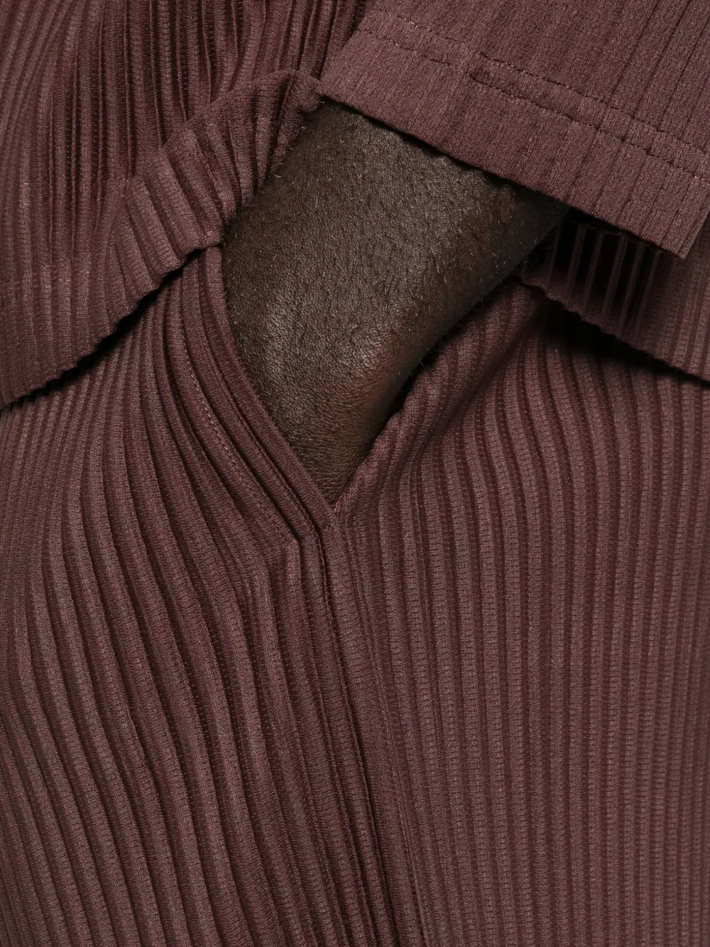 Issey Miyake Color Pleats Shorts In Brown
