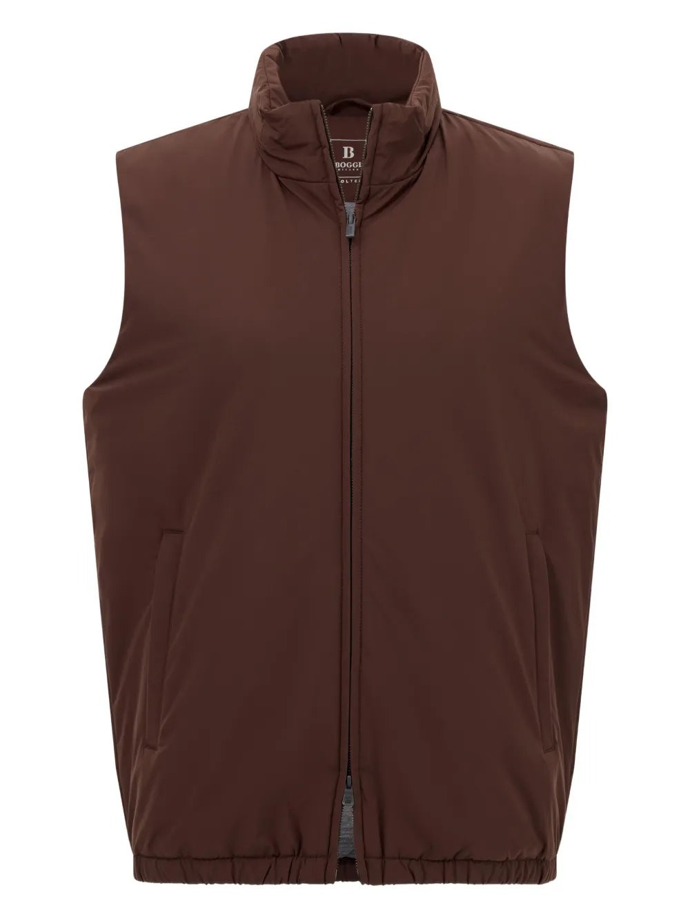 Boggi Milano Padded Zip-front Gilet In Brown
