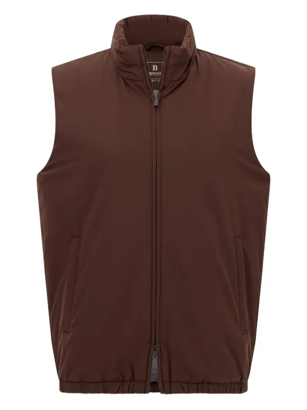 Boggi Milano Padded zip-front Gilet Brown FARFETCH JO