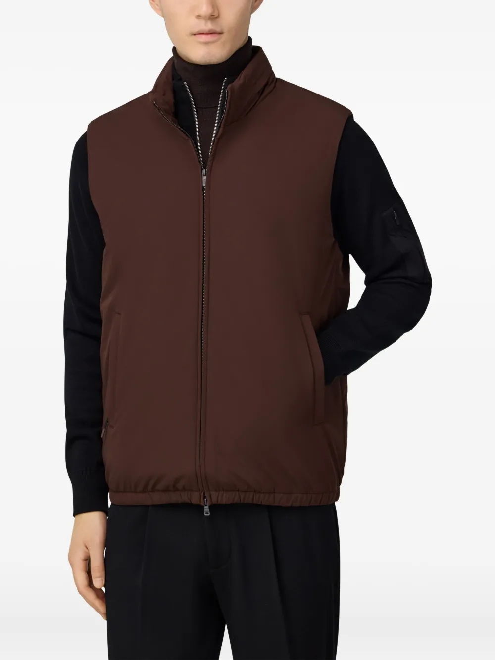 Boggi Milano Bodywarmer met rits Bruin