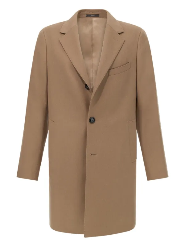 Boggi Milano Cappotto Monopetto In Cashmere Toni Neutri