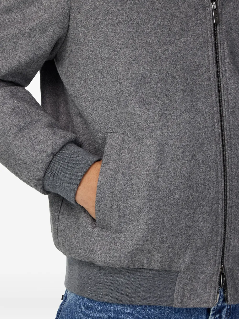 Boggi Milano Bomberjack van wolblend Grijs