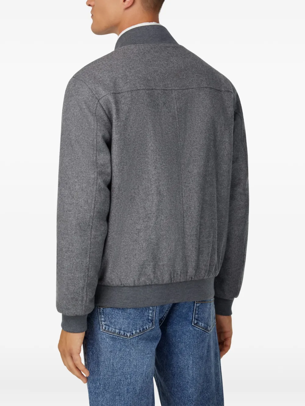 Boggi Milano Bomberjack van wolblend Grijs