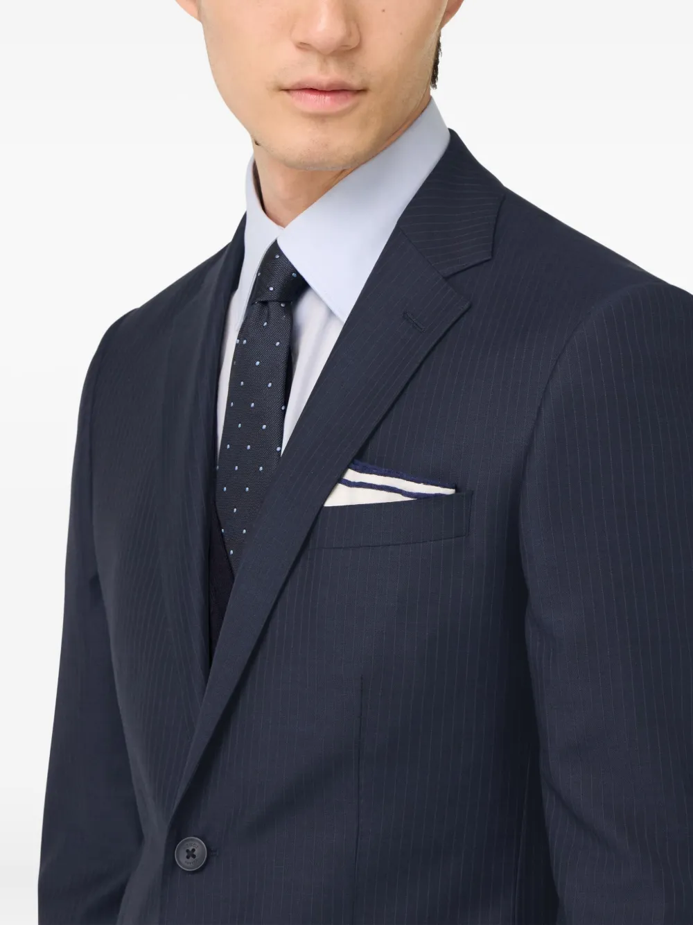 Boggi Milano Pinstripe Wool Suit In Blue