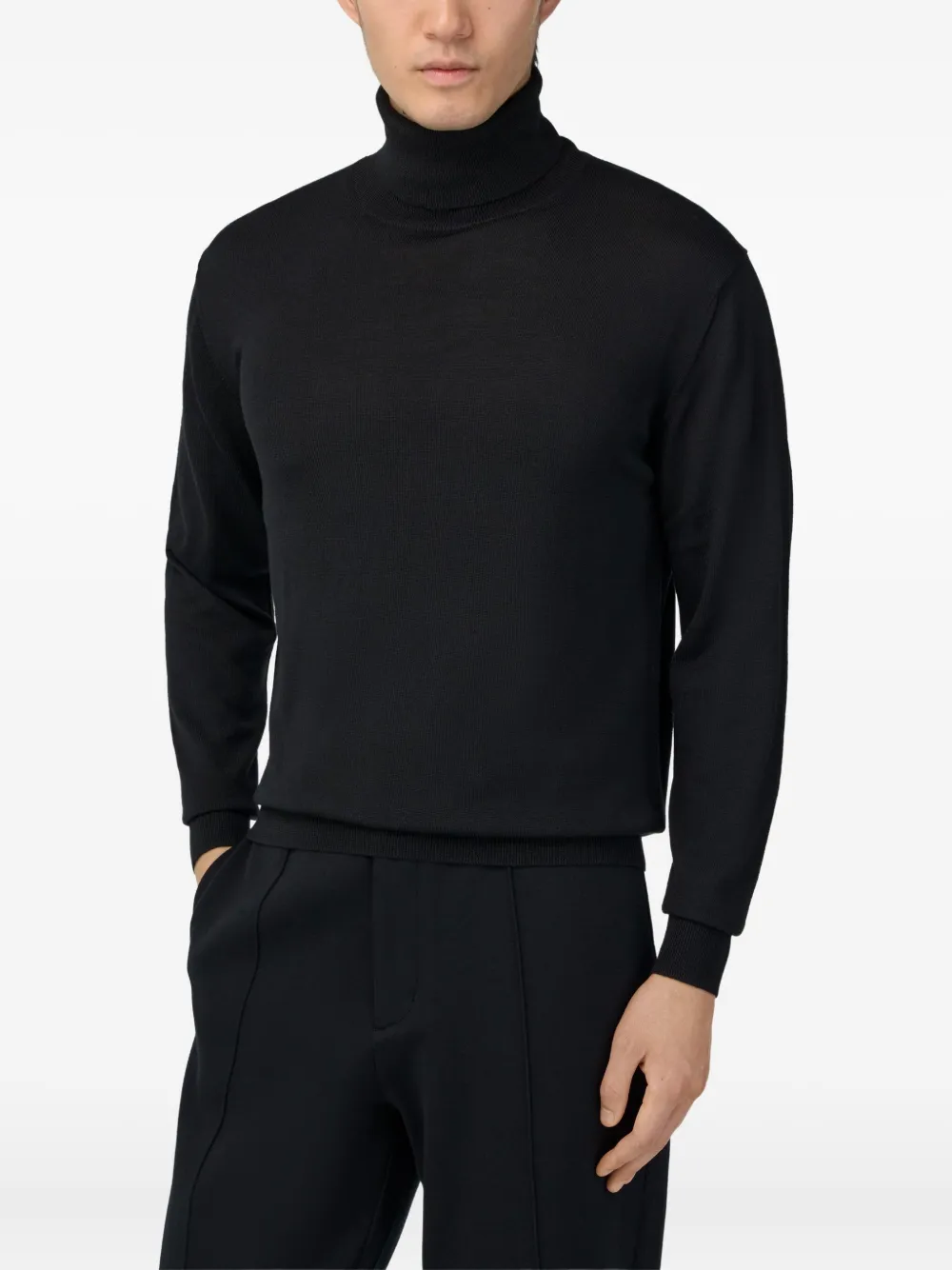 Boggi Milano Coltrui van merinowol Zwart