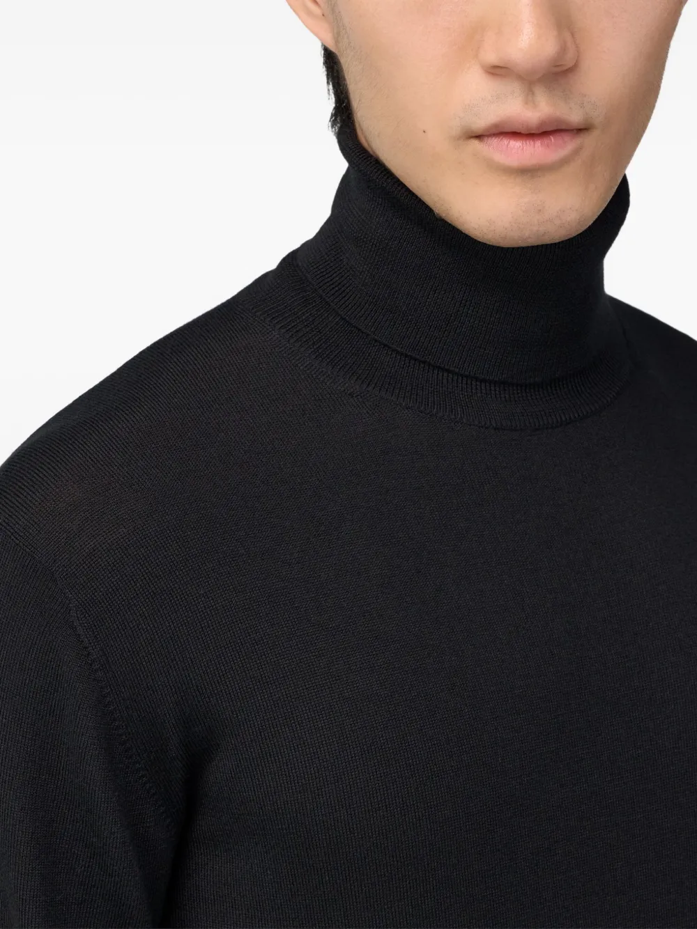 Boggi Milano Coltrui van merinowol Zwart