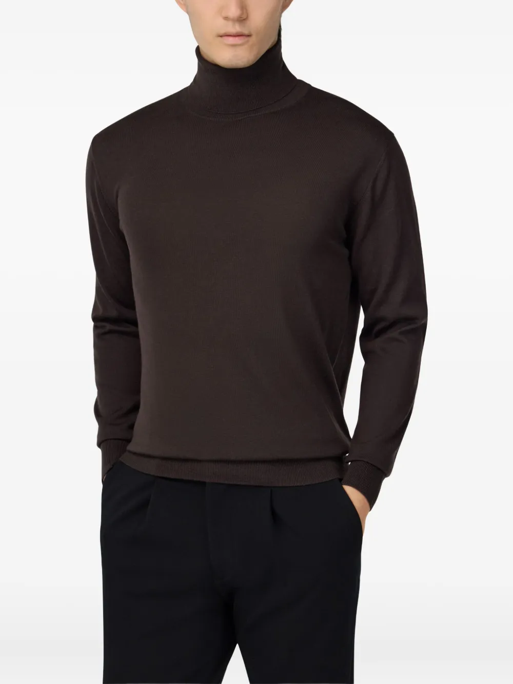 Boggi Milano Coltrui van merinowol Bruin