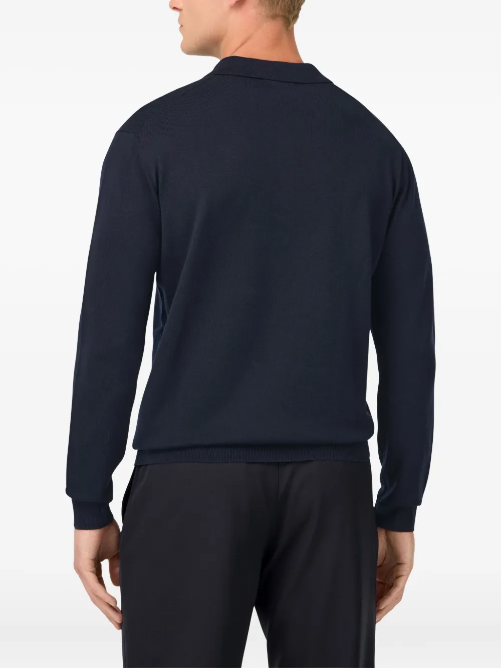 Boggi Milano Wool Polo Shirt In Blue