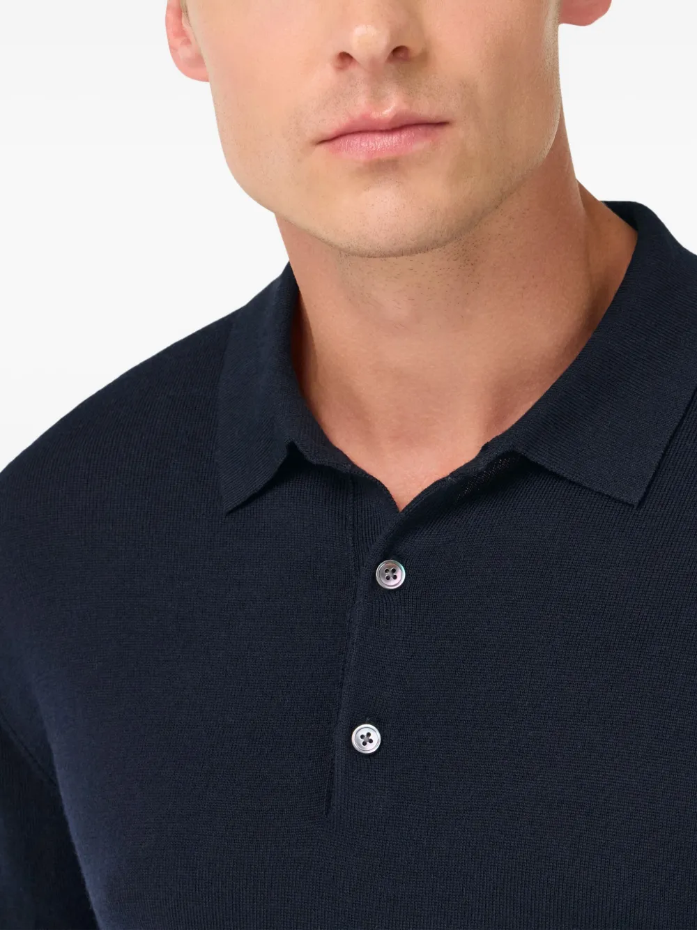 Boggi Milano Wool Polo Shirt In Blue