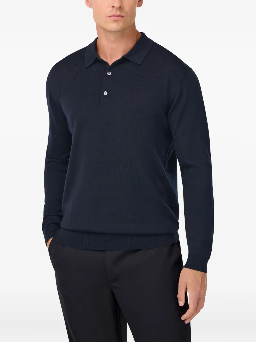 Boggi Milano Wool Polo Shirt In Blue