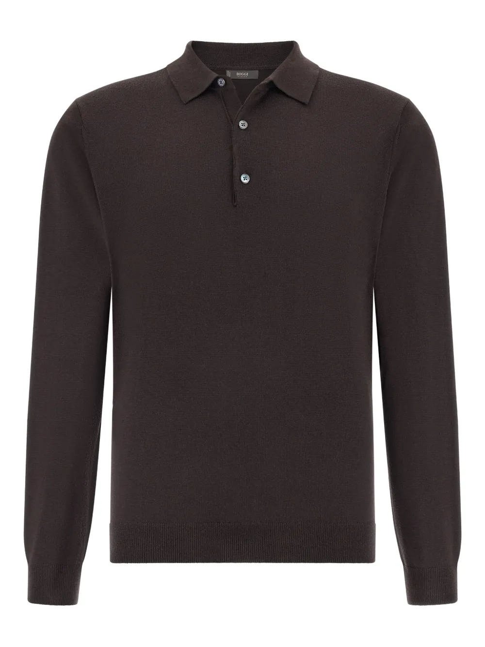 Boggi Milano long-sleeve polo shirt | Brown | Image 1