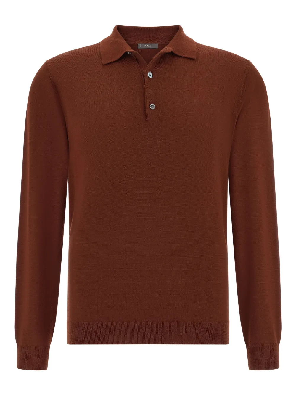 Boggi Milano Wool Polo Shirt In Brown