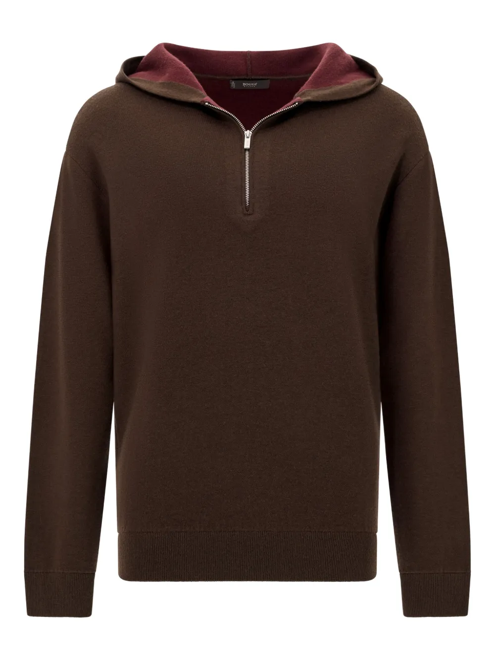 Boggi Milano half-zip hoodie | Brown | Image 1