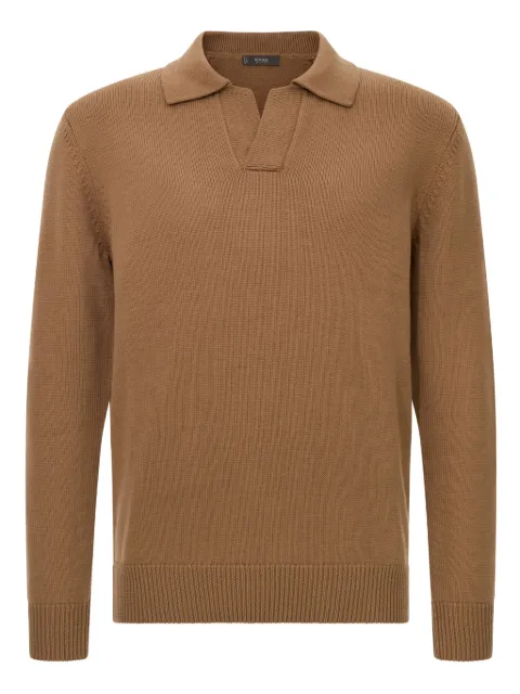 Boggi Milano polo-neck merino wool sweater 