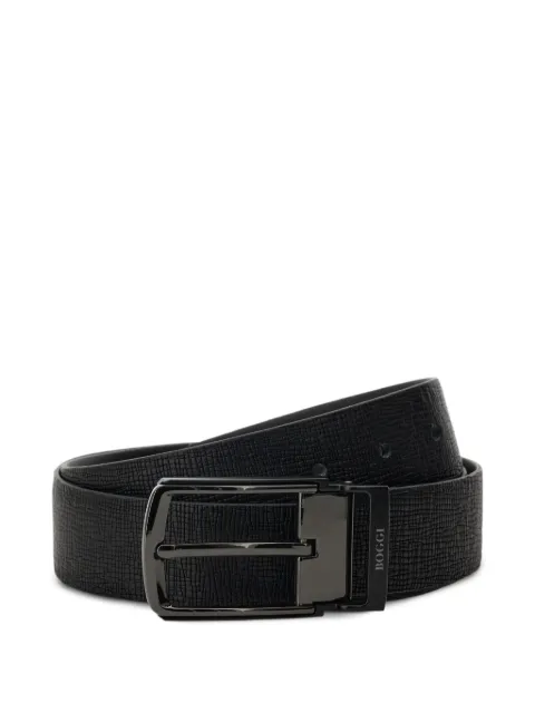 Boggi Milano reversible grained-leather belt