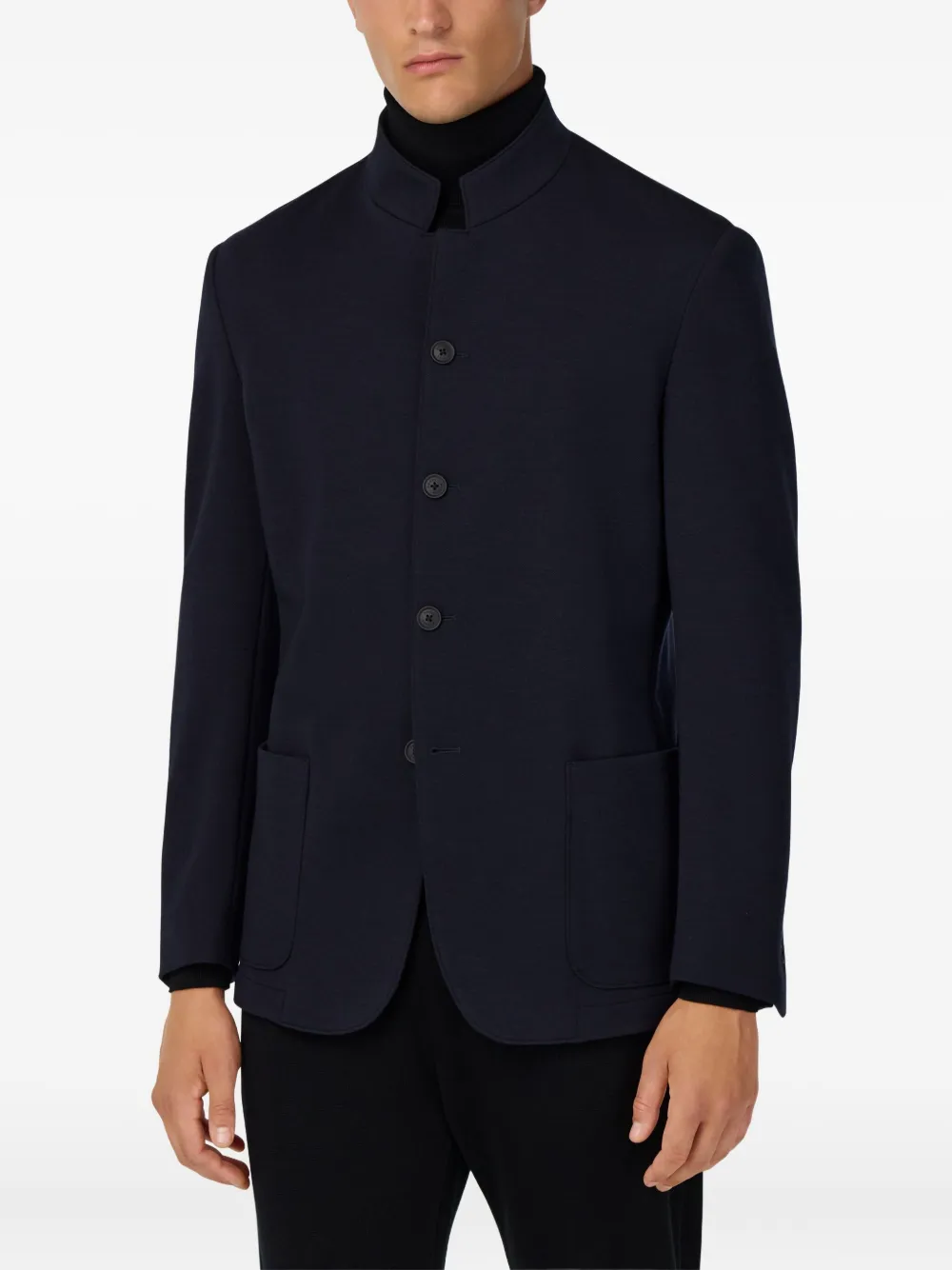 Boggi Milano Ens B Tech Technical Wool Jacket Navy Blue In Blue
