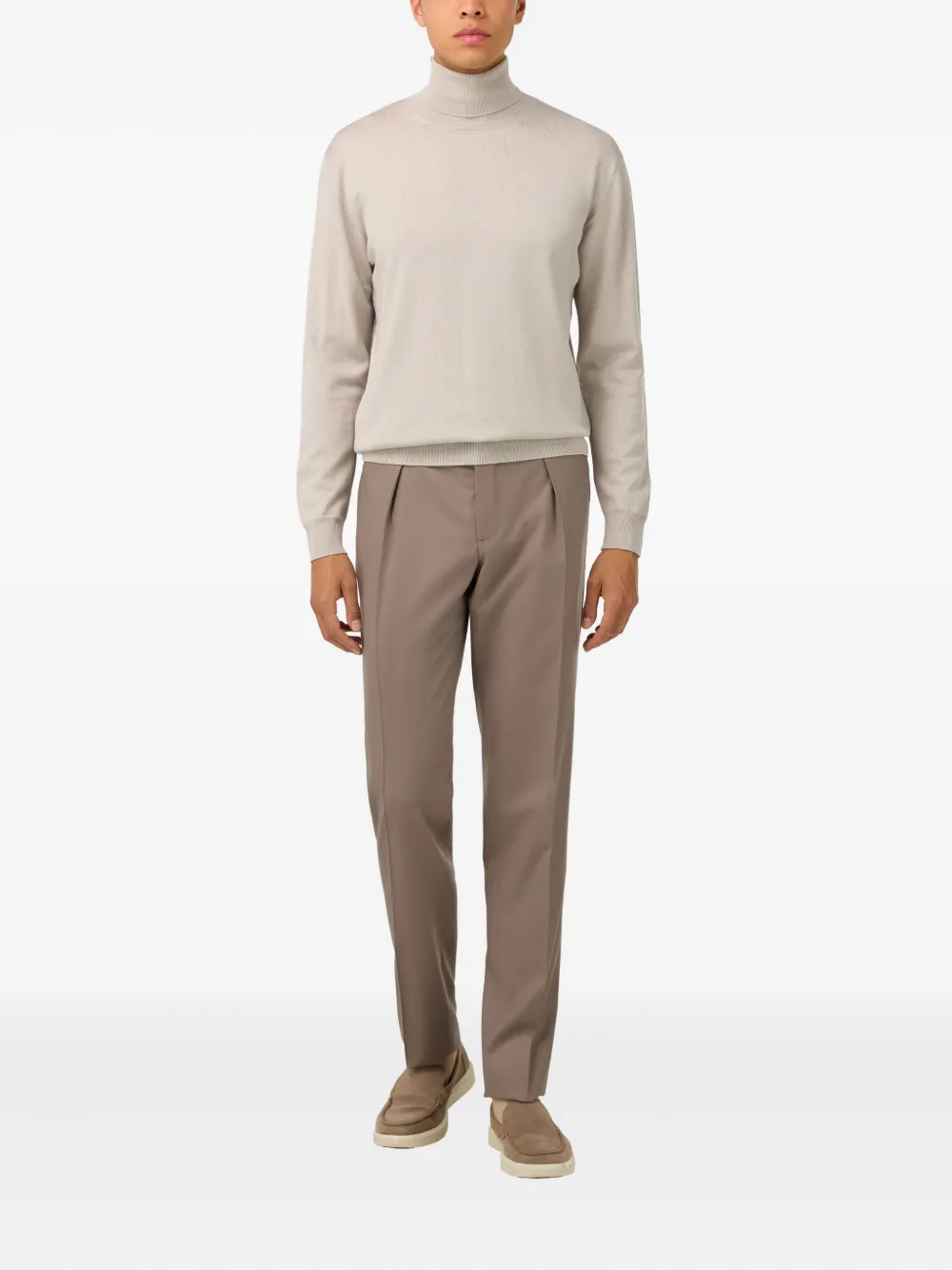 Boggi Milano Broek met geplooid detail - Beige