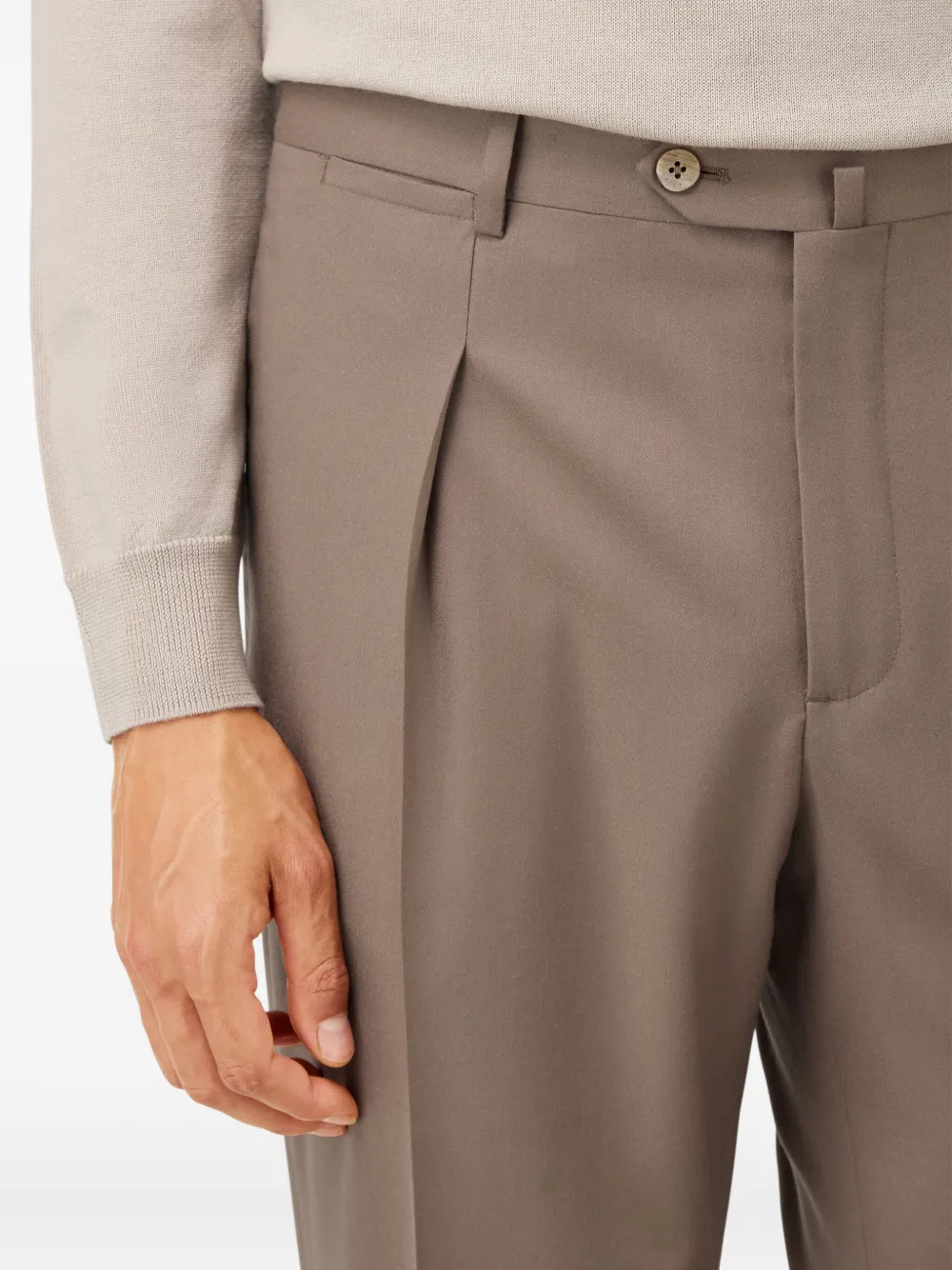 Boggi Milano Broek met geplooid detail Beige