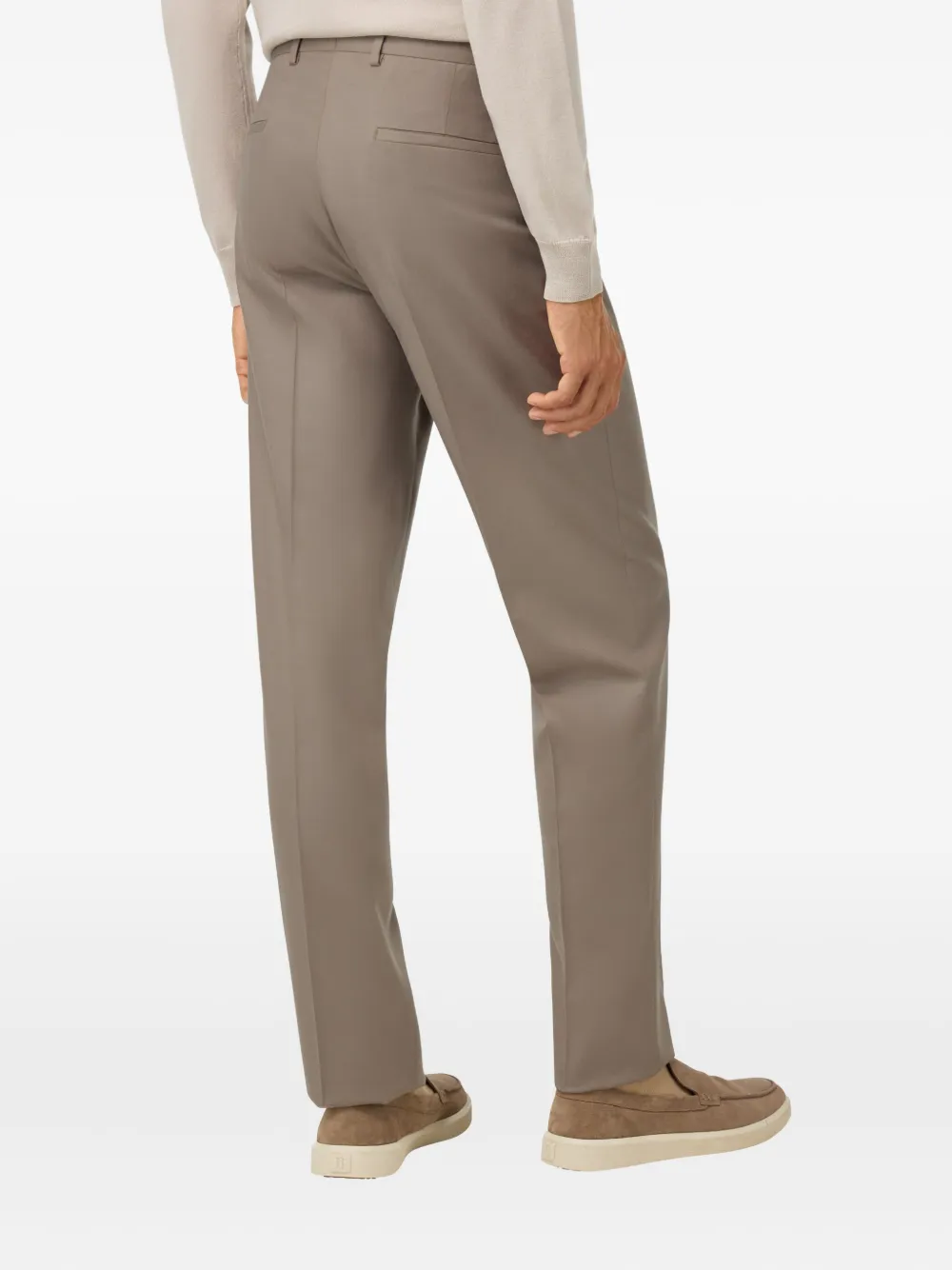 Boggi Milano Broek met geplooid detail Beige