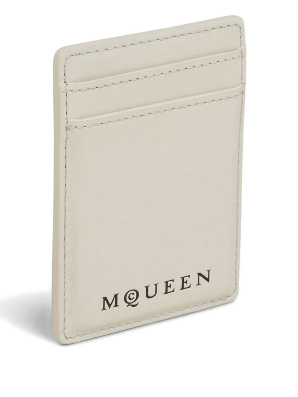 Alexander McQueen Leren pasjeshouder met logodetail Wit