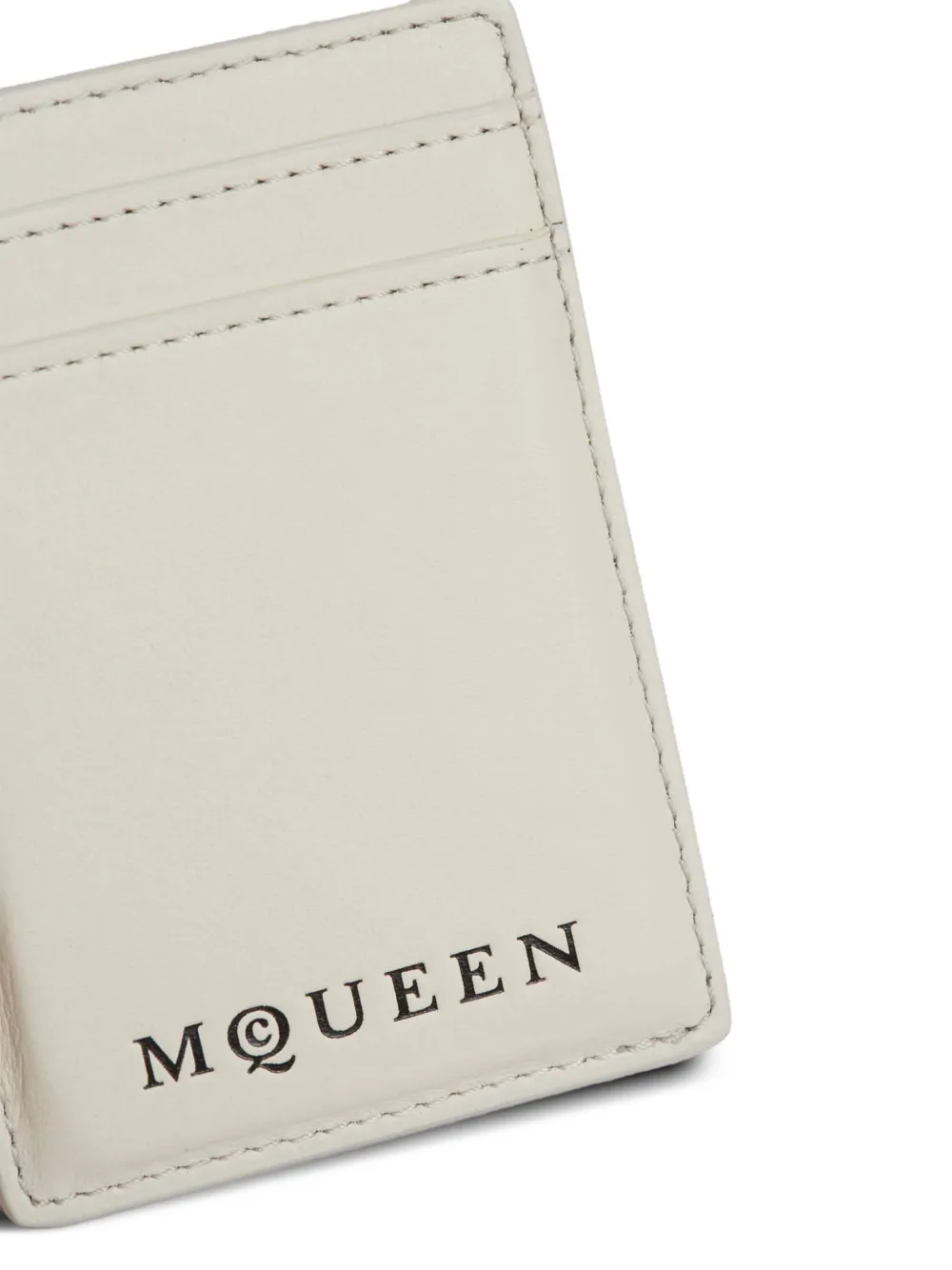 Alexander McQueen Leren pasjeshouder met logodetail Wit