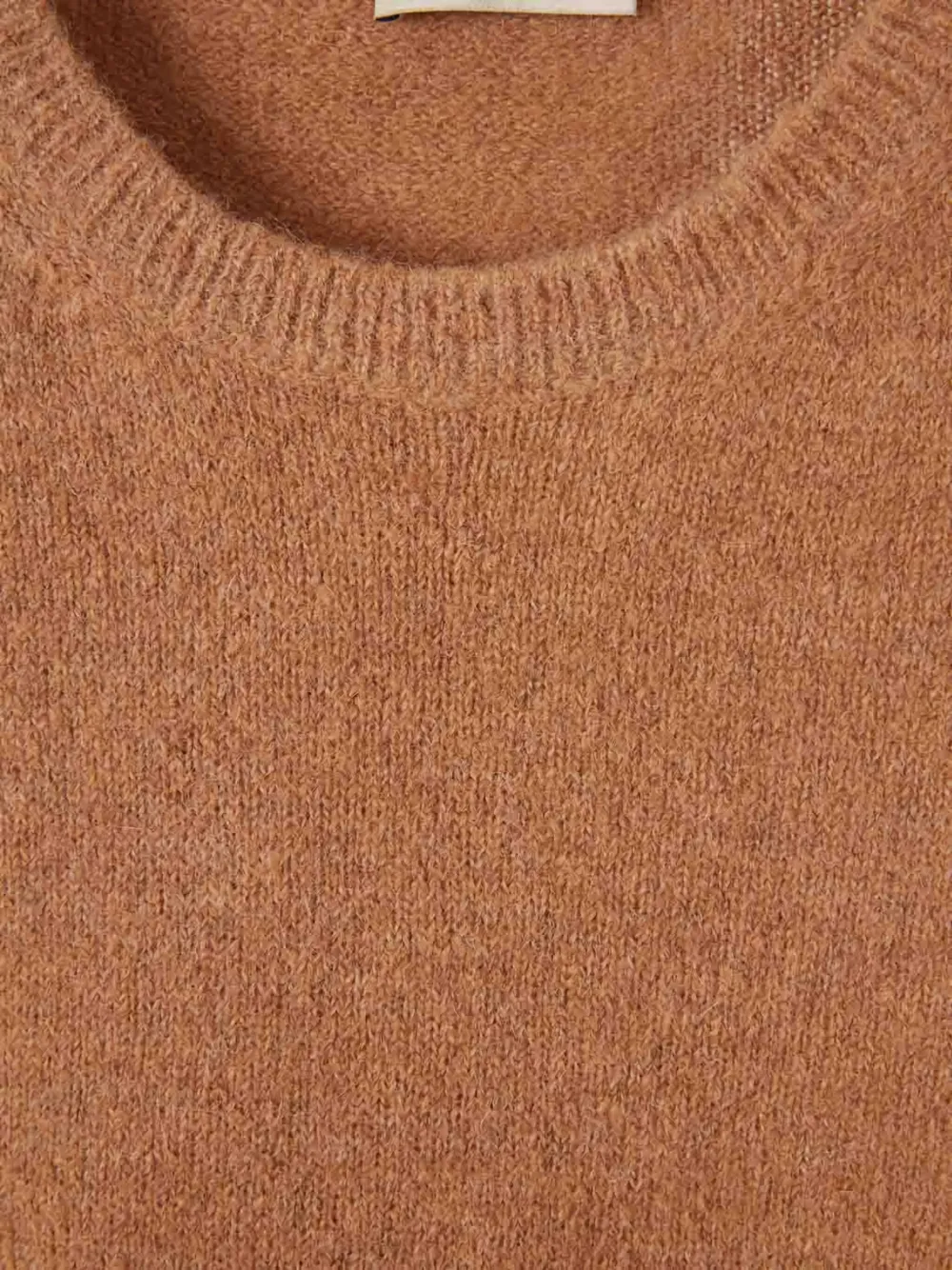 Herno Trui met geribbelde manchetten en ronde hals Bruin