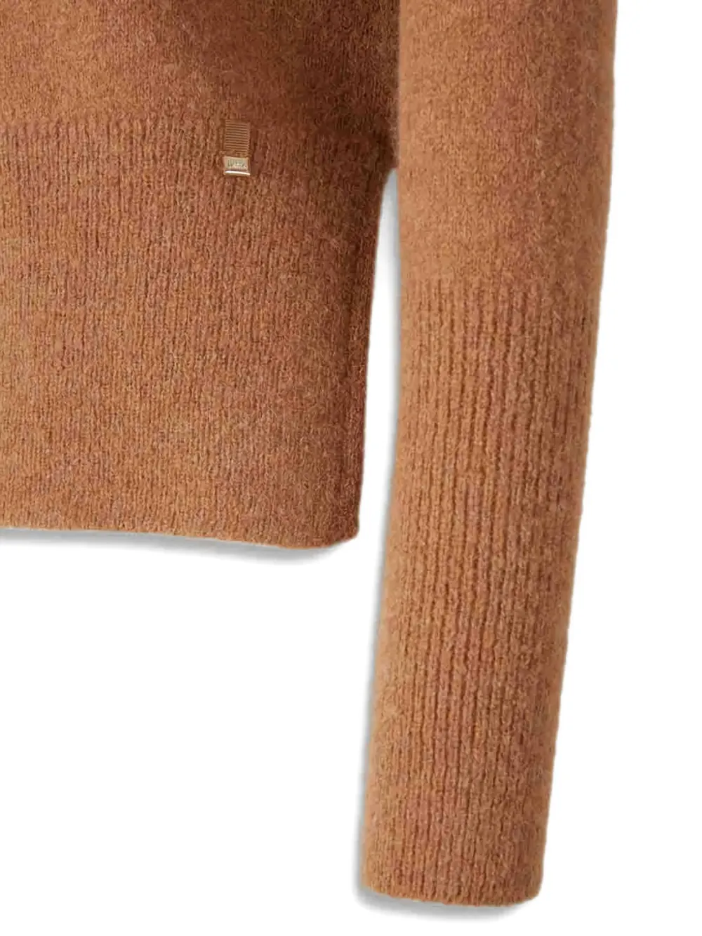 Herno Trui met geribbelde manchetten en ronde hals Bruin