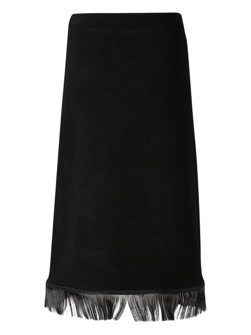 Jil Sander Midi-rok met franje - Zwart