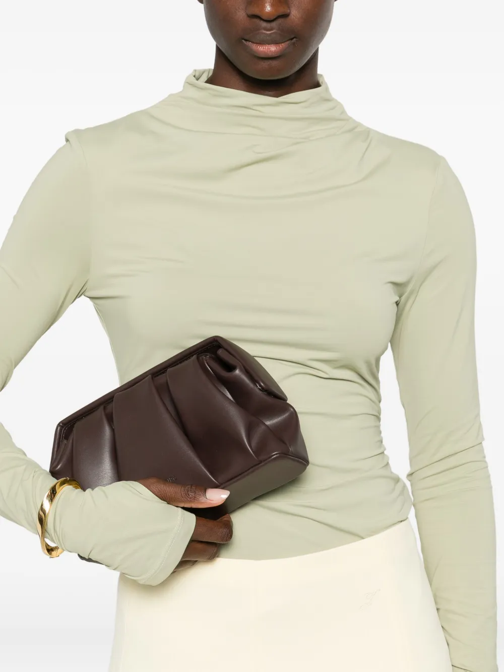 Themoirè Tia clutch bag - Bruin