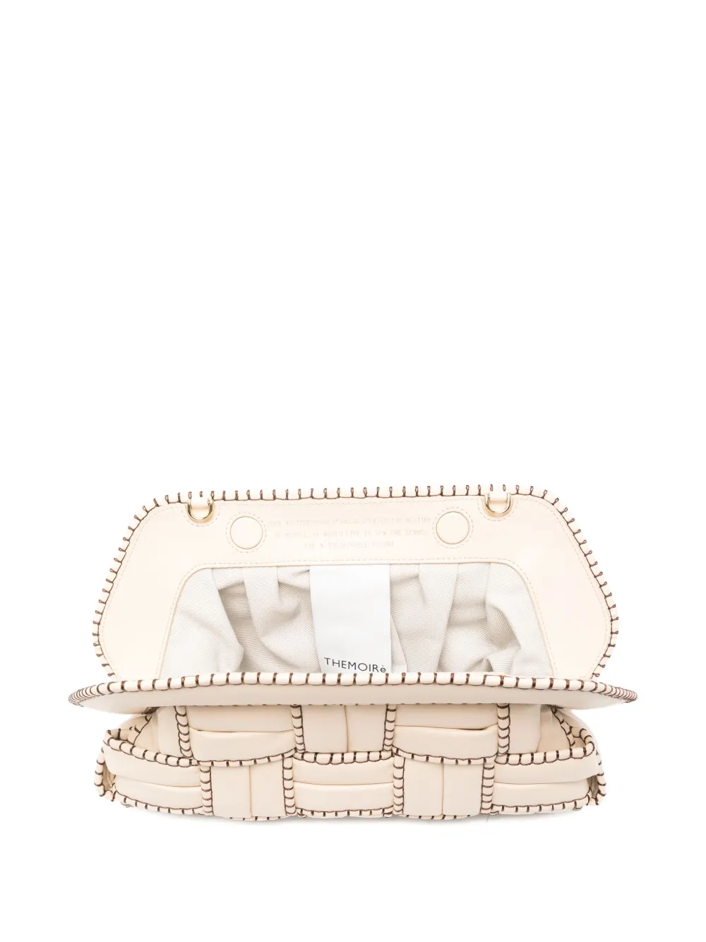 Themoirè Medium Woven Clutch Shoulder Strap In Neutral