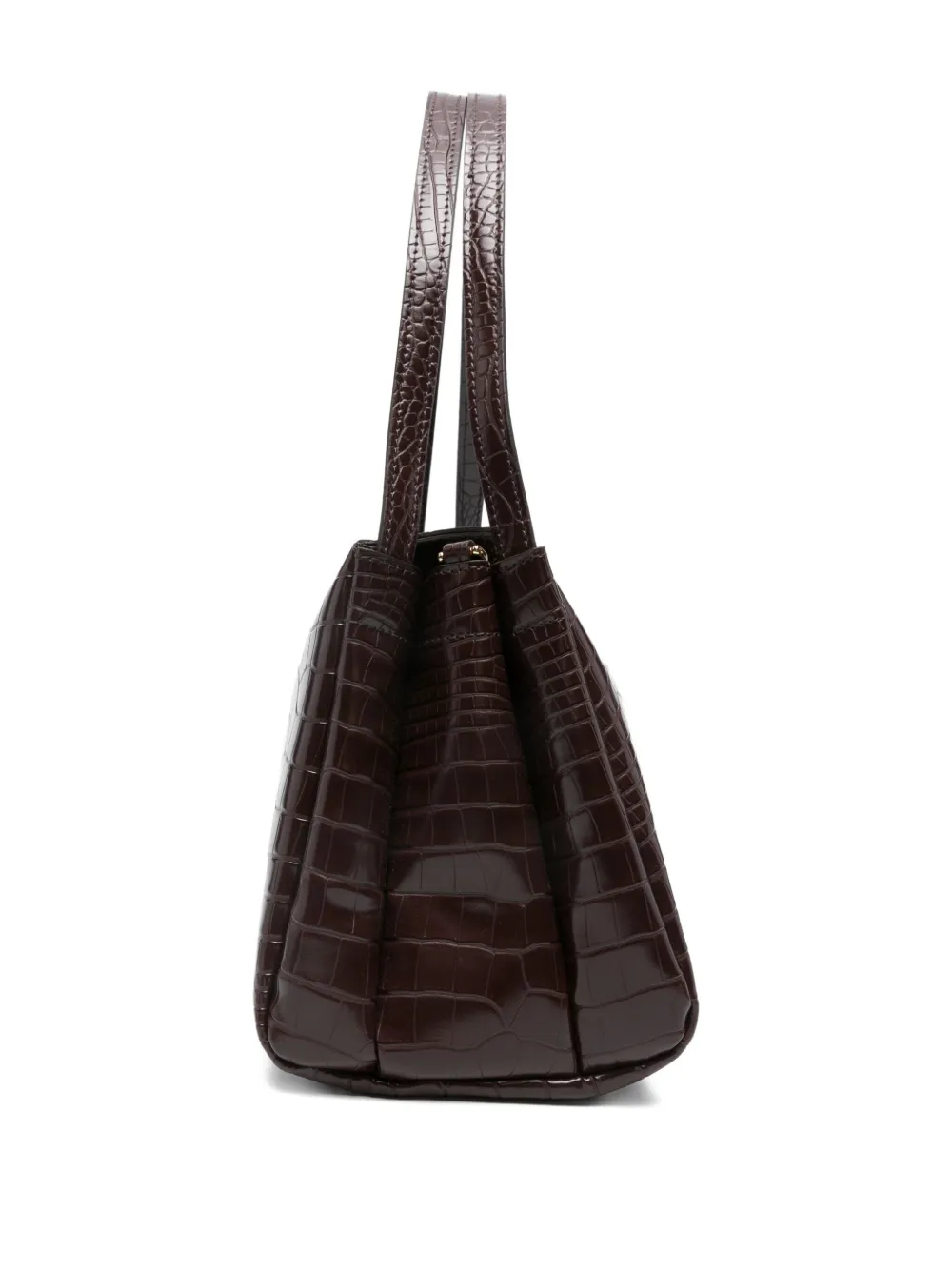 Themoirè Crocodile-effect Tote Bag In Brown