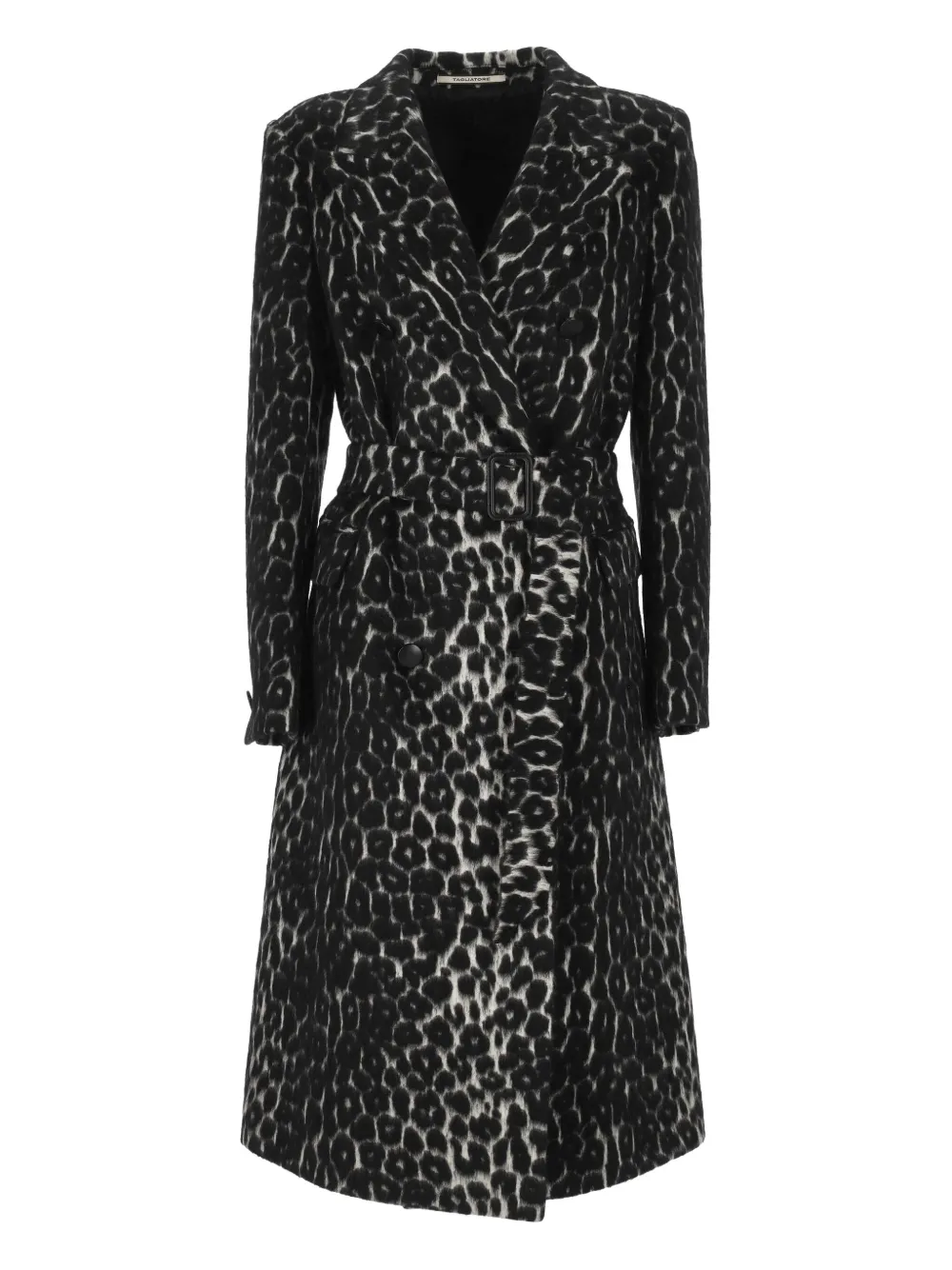 Tagliatore leopard-print coat | Black | Image 1