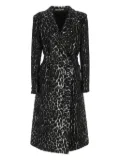 Tagliatore leopard-print coat - Black