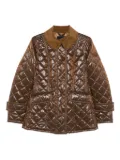 Peuterey quilted corduroy-collar jacket - Brown
