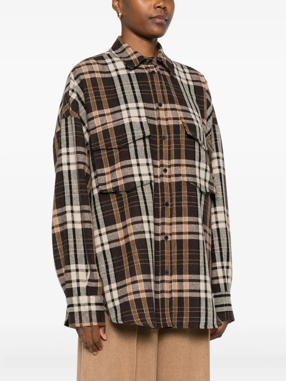 Aniye By Check-pattern Pocket-chest Shirt In Multi