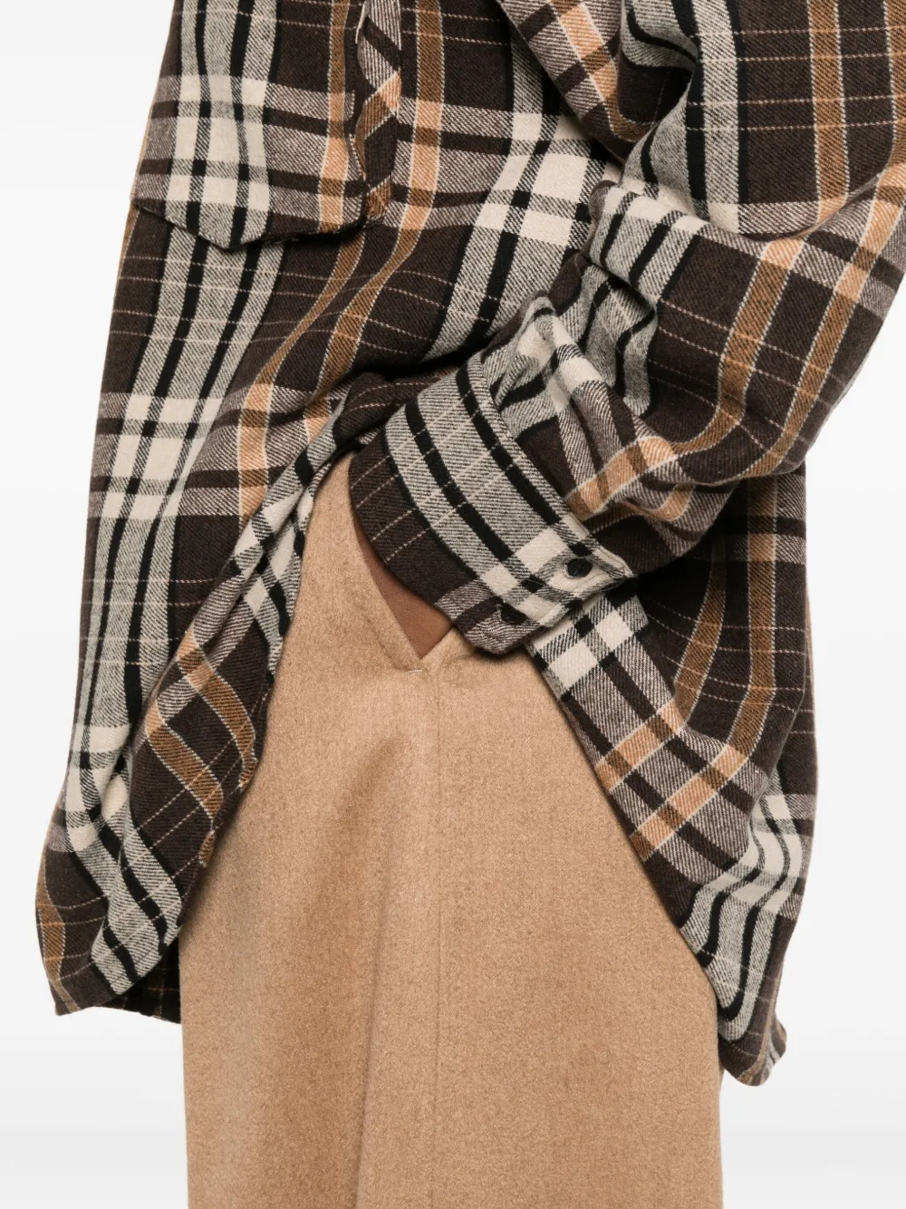 Aniye By Check-pattern Pocket-chest Shirt In Multi
