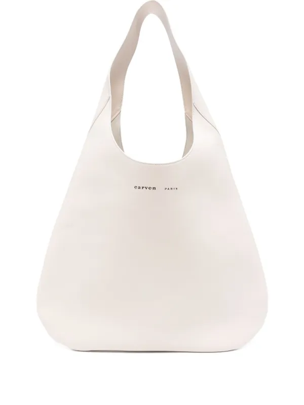 Carven Tommaso Leather Shoulder Bag in Neutrals