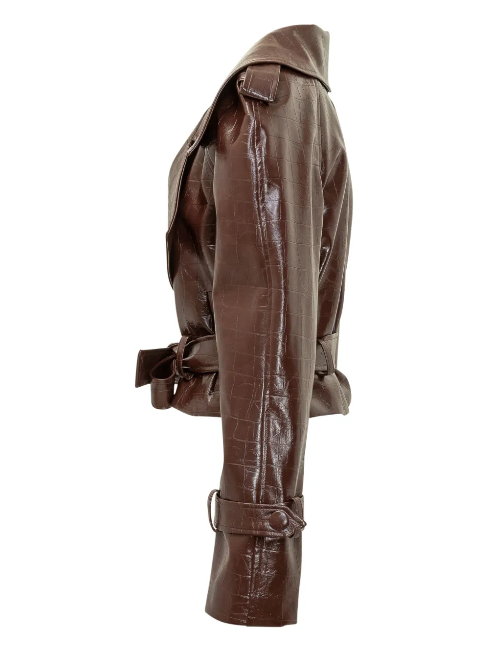ACTUALEE crocodile-effect belted coat | Fitted Jackets | Image 2