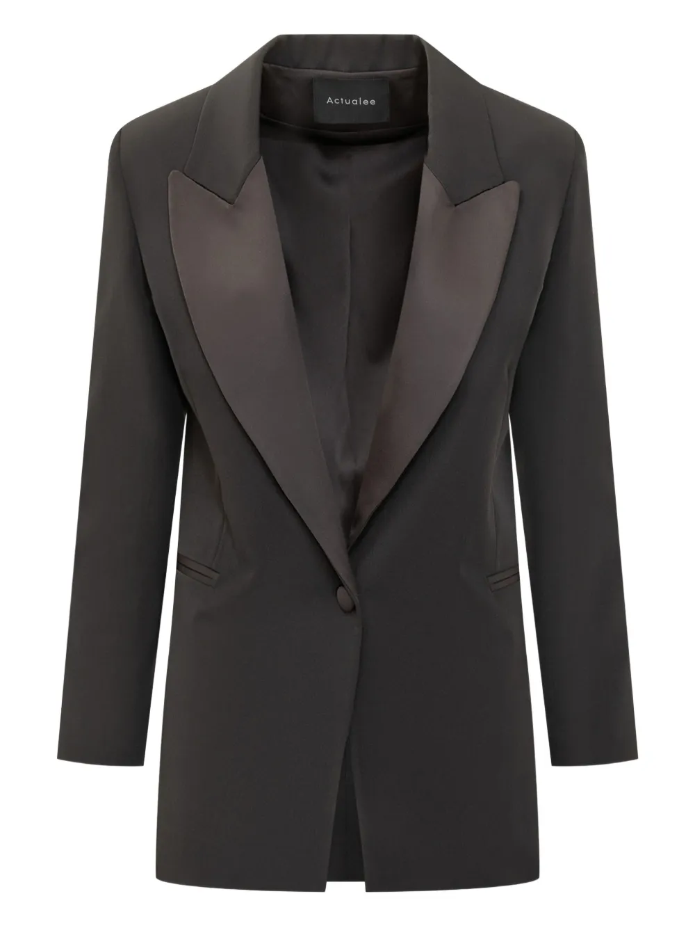 ACTUALEE satin-lapel blazer - Nero