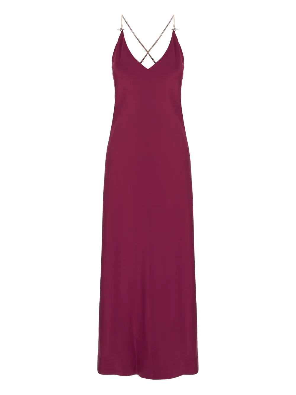 Danamè Selena Chain-strap Maxi Dress In Red