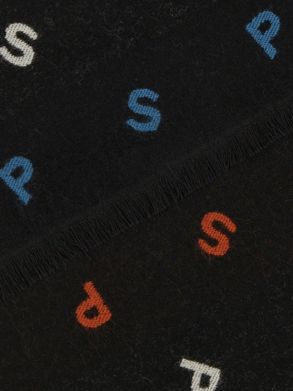 Paul Smith Fringed Scarf In Black