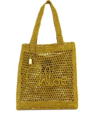 Chloé estate banana ラフィアトート Chloé Estate Banana Raffia Crochet Beach Bag | Neutrals | FARFETCH