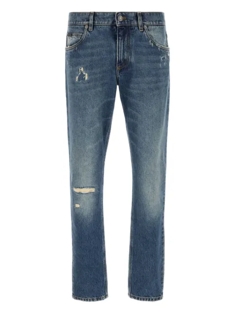 Dolce & Gabbana distressed logo-plaque jeans